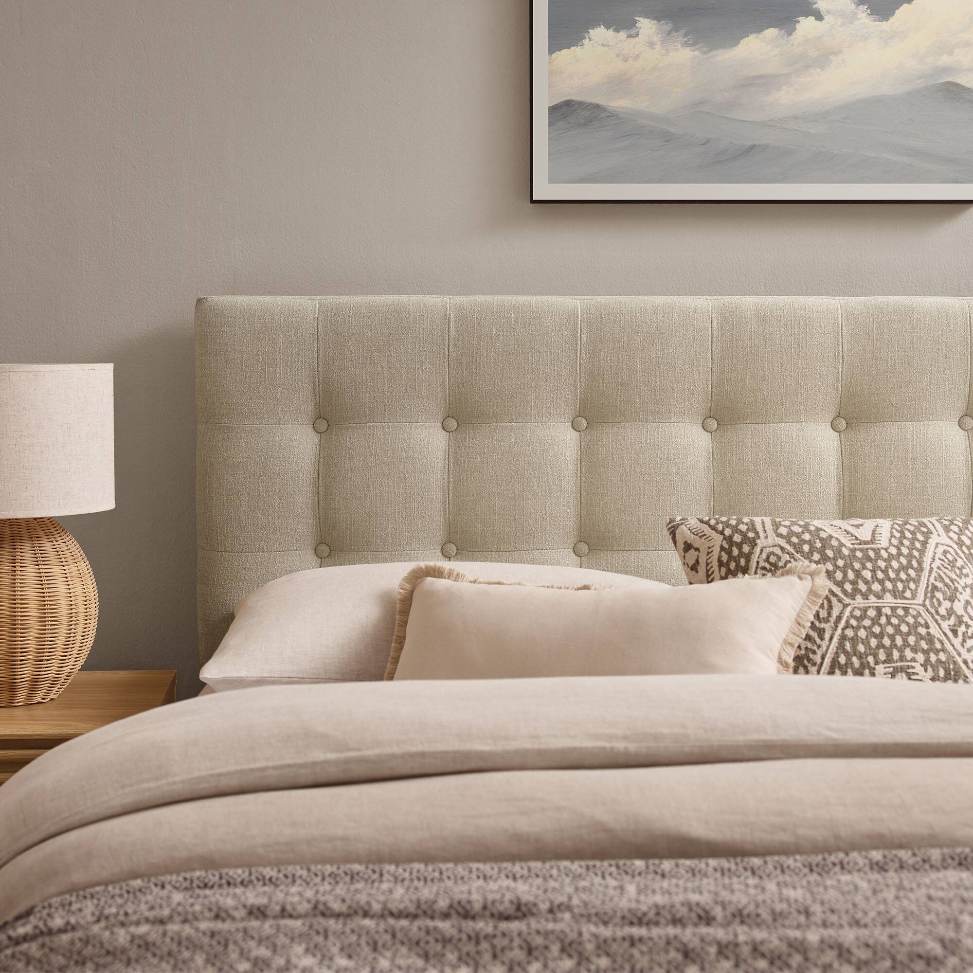Alt View 1. Modway - Emily Upholstered Fabric Headboard by Modway - Ecru.
