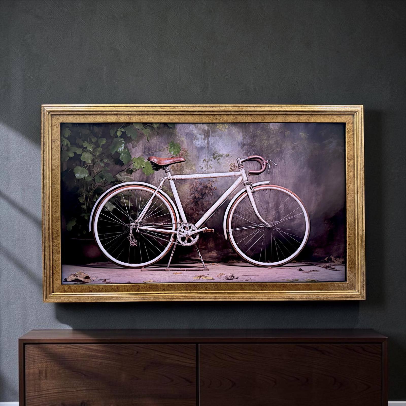 Alt View 10. LAREDO FRAME FACTORY - 32 inch Handmade Tv frame for Samsung The Frame tv and Frame Pro Model - MARBLE GOLD.