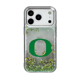 Keyscaper - NCAA - Oregon Ducks Linen Logo iPhone Glitter Case - 15 - Multicolor