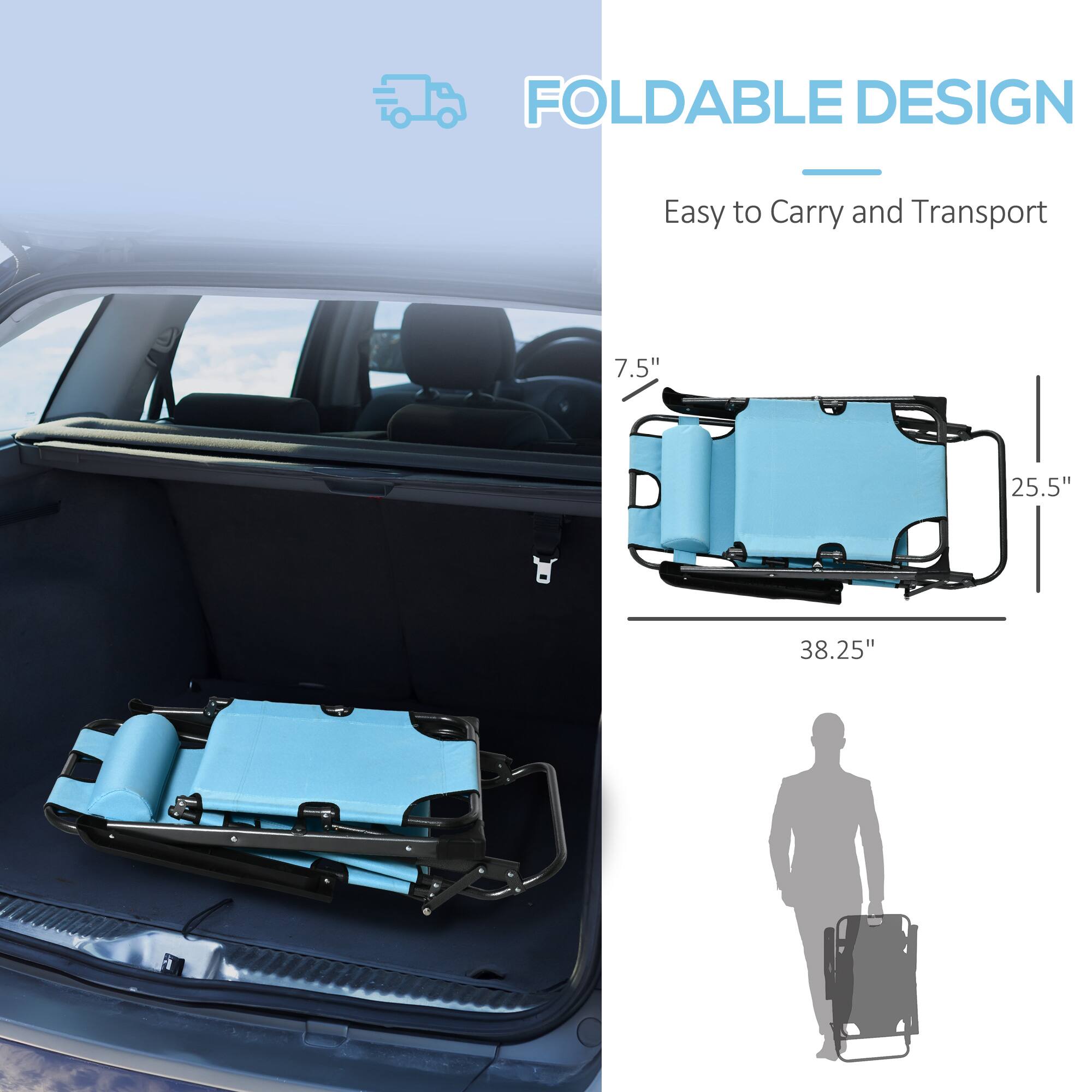FOLDABLE DESIGN - Easy to Carry and Transport

7.5"
25.5"
38.25"