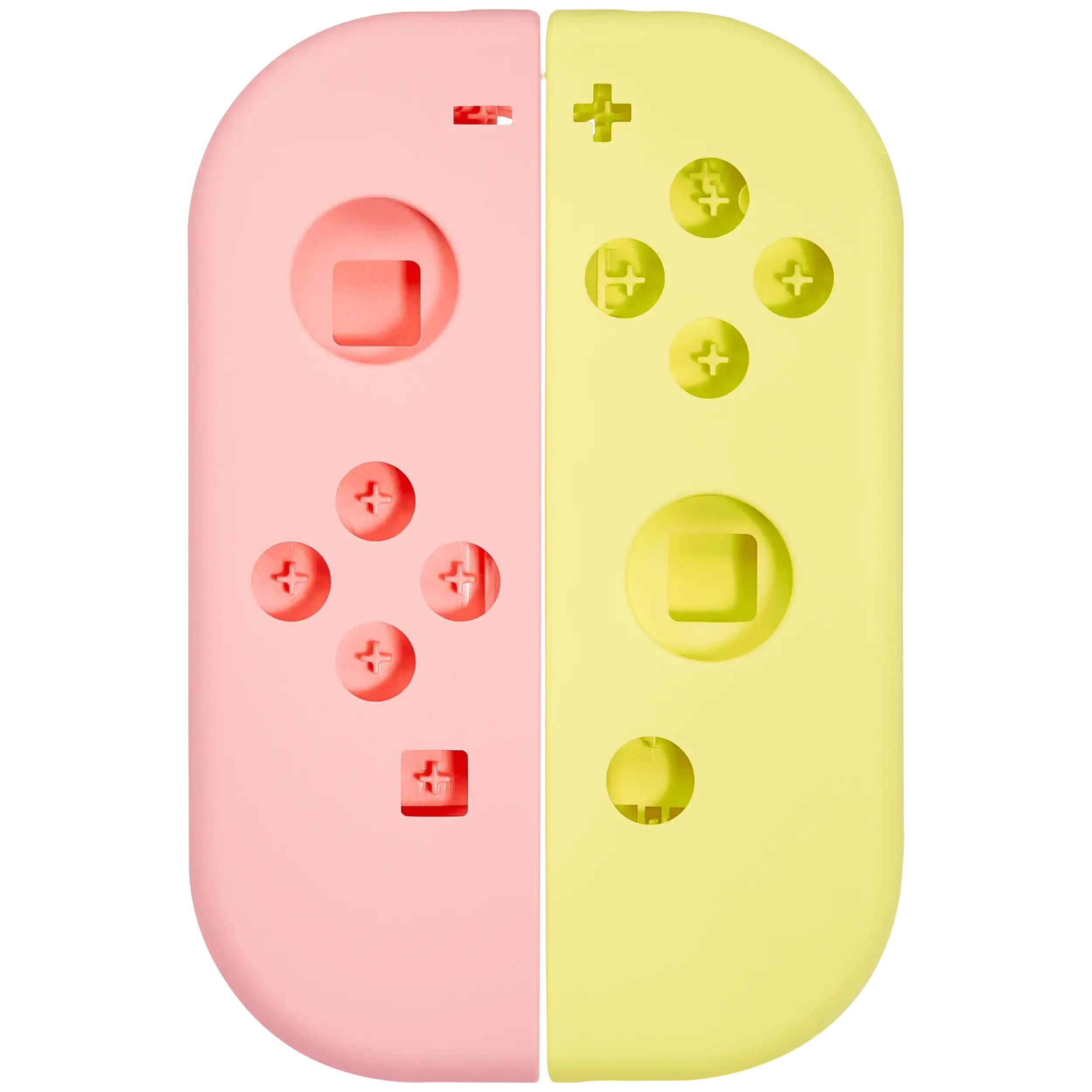 Front. MobileSentrix - Housing Shell Compatible For Nintendo Switch Joy Con Controller - Pink & Yellow - Pink/Yellow.