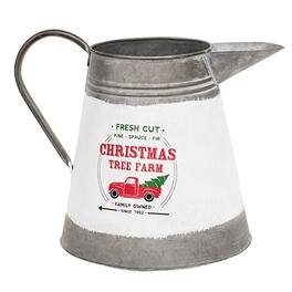 BreeBe - Fresh Cut Christmas Tree Farm Metal Pitcher - Multi