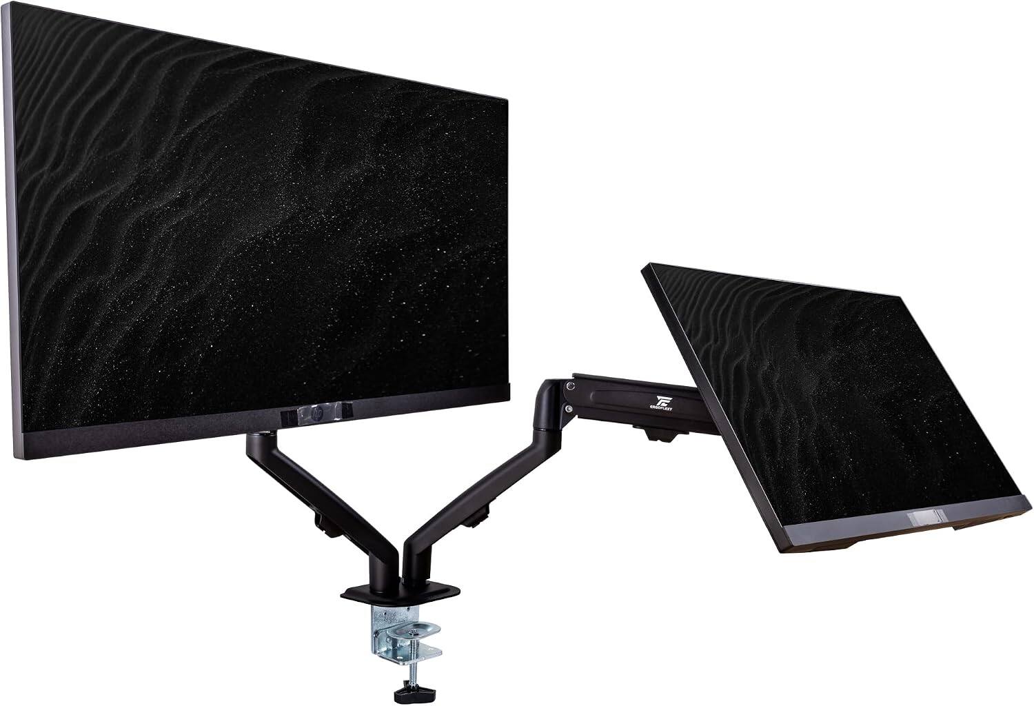 Alt View 5. Acer - Acer Vero 24" FHD IPS Monitor, 4ms Response Time, Anti-Glare, 2Pack w/HDMI cable, DKZ Hub & Ergoflexy Dual Mount Arms - Black.