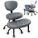 Front. KERDOM - Ergonomic Wide Cross Legged Office Chair with Wheels, Yoga Meditation Chair Kneeling Chair, ADHD Desk Chair PU Leather - Grey.
