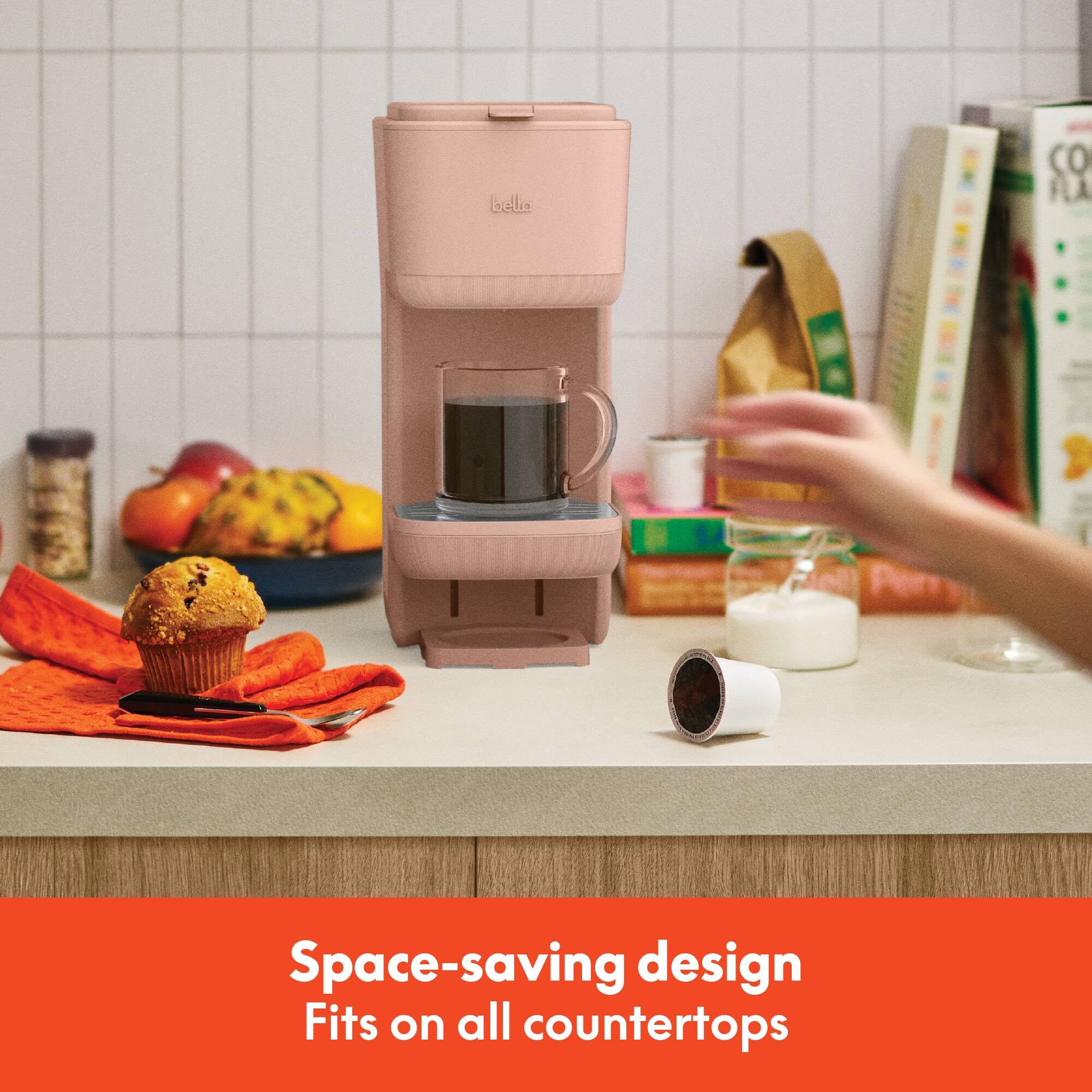 Space-saving design  
Fits on all countertops