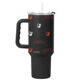Logo Brands - Baltimore Orioles 40oz. Step and Repeat Powder Coat Tumbler - Black