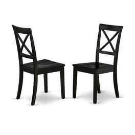 East West Furniture - Dining Chair Black - Brown