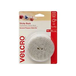Velcro - Brand 3/4" x 5' Sticky Back Hook & Loop Fastener Roll - White