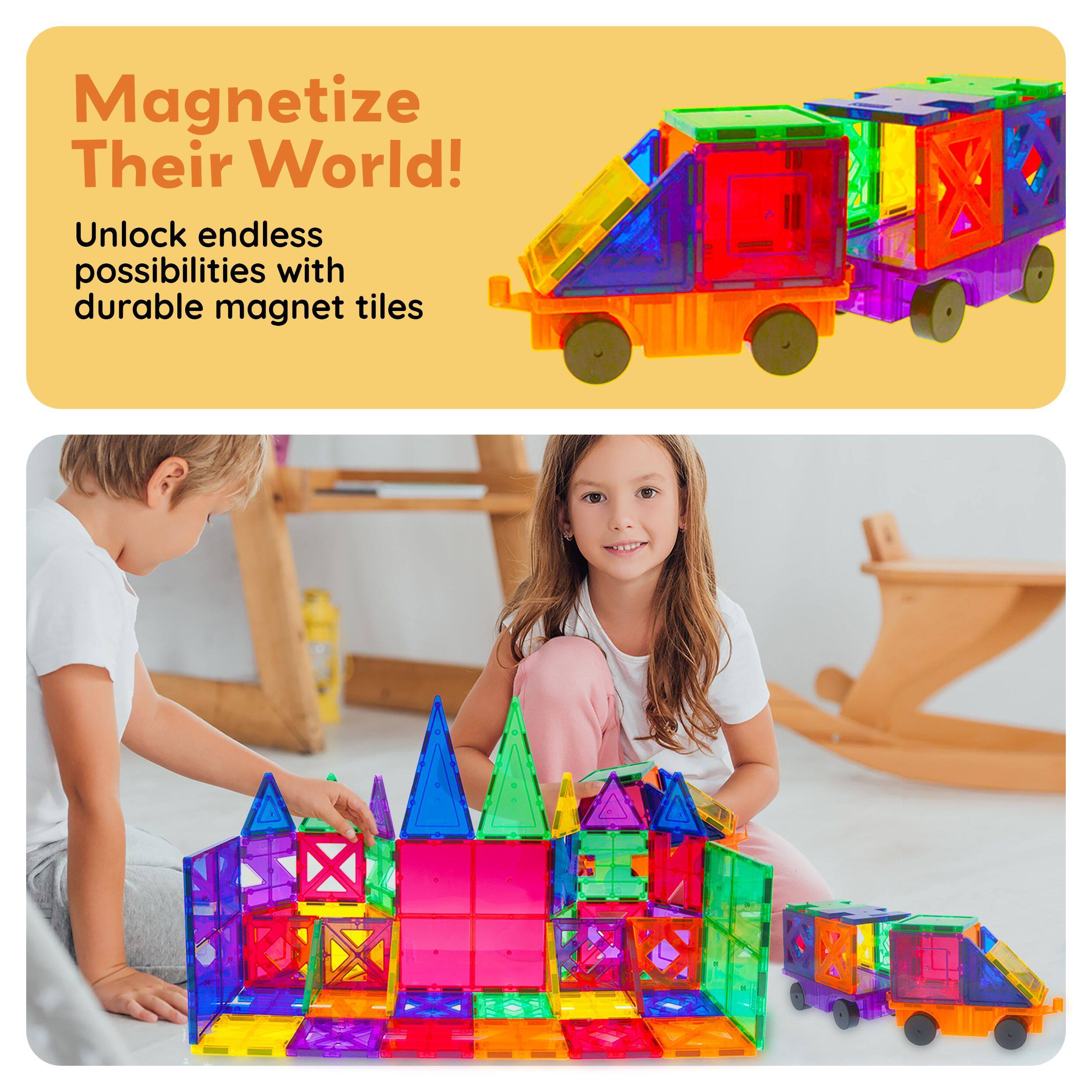 Magnetize Their World! Unlock endless possibilities with durable magnet tiles