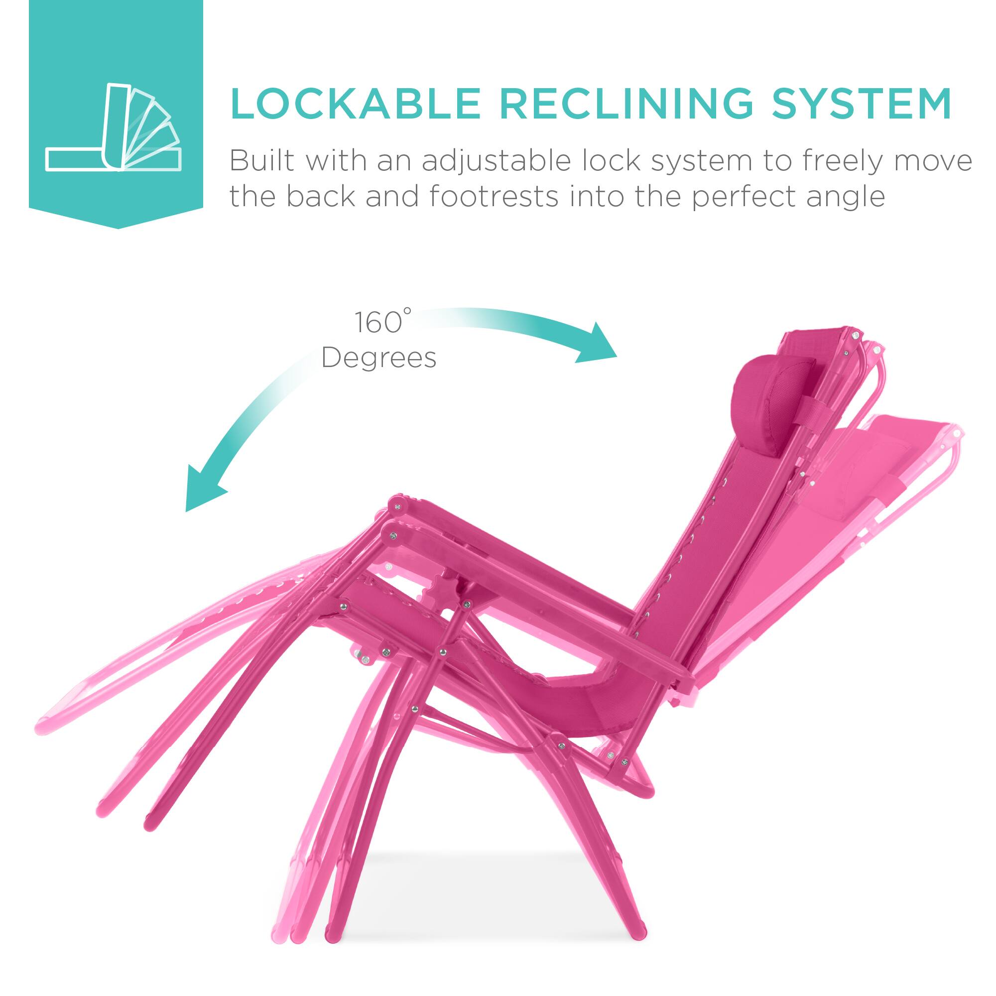 LOCKABLE RECLINING SYSTEM

Built with an adjustable lock system to freely move the back and footrests into the perfect angle

160 Degrees
