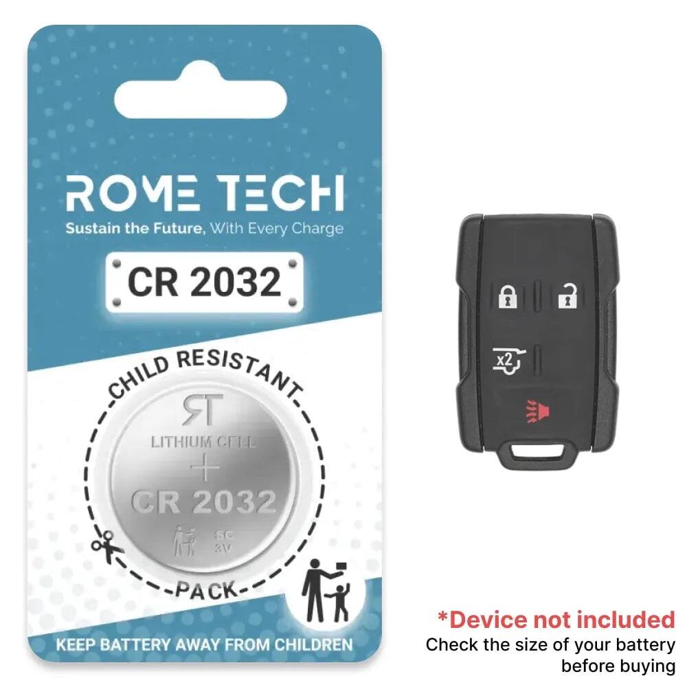ROME TECH  
Sustain the Future, With Every Charge  

CR 2032  
CHILD RESISTANT  
LITHIUM CELL  
CR 2032  
SC 3V  

1 x2 1 PACK  
KEEP BATTERY AWAY FROM CHILDREN  

*Device not included  
Check the size of your battery before buying