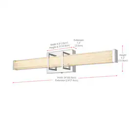 Living District - Ivaan 24 Inch Led Wall Sconce In - Chrome