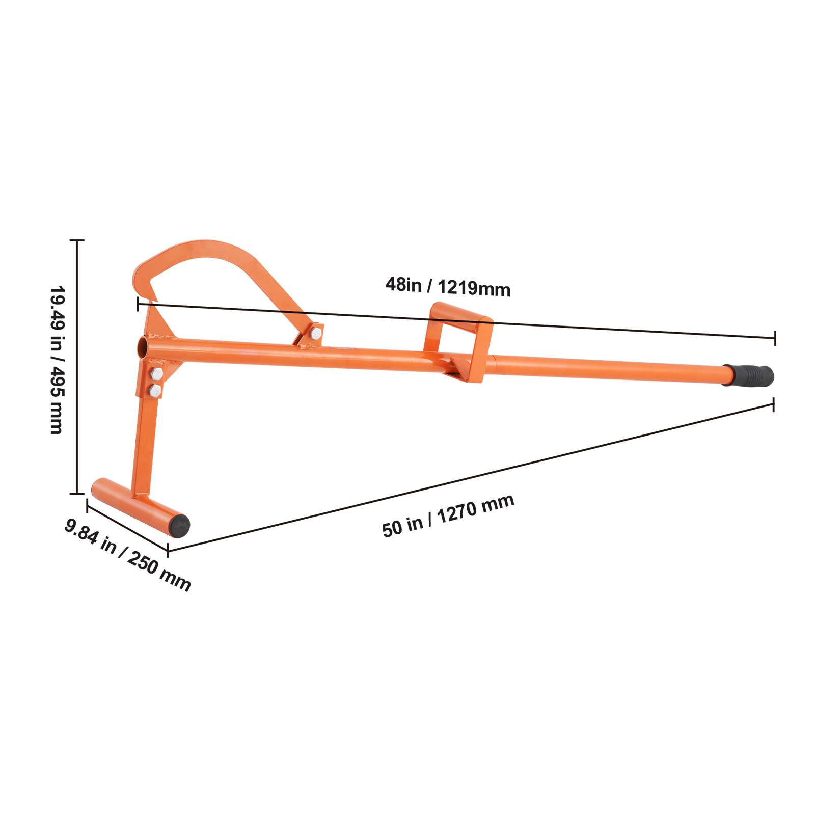 19.49 in / 495 mm  
48 in / 1219 mm  
9.84 in / 250 mm  
50 in / 1270 mm