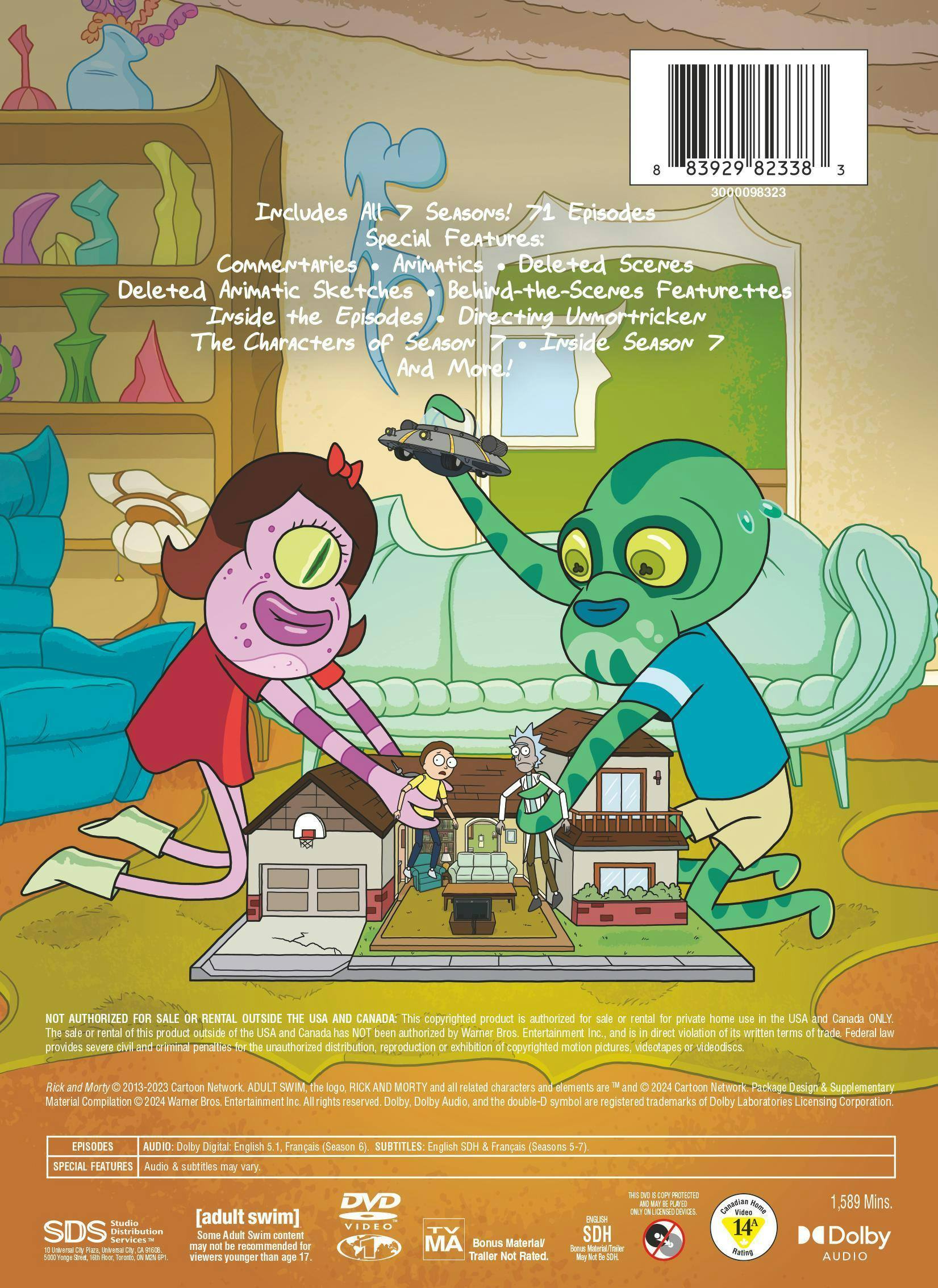 Back. Rick and Morty: Seasons 1 – 7 [DVD].