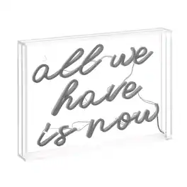 Jonathan Y - All We Have Is Now 14" X 10" Contemporary Glam Acrylic Box USB Operated LED Neon Light - White