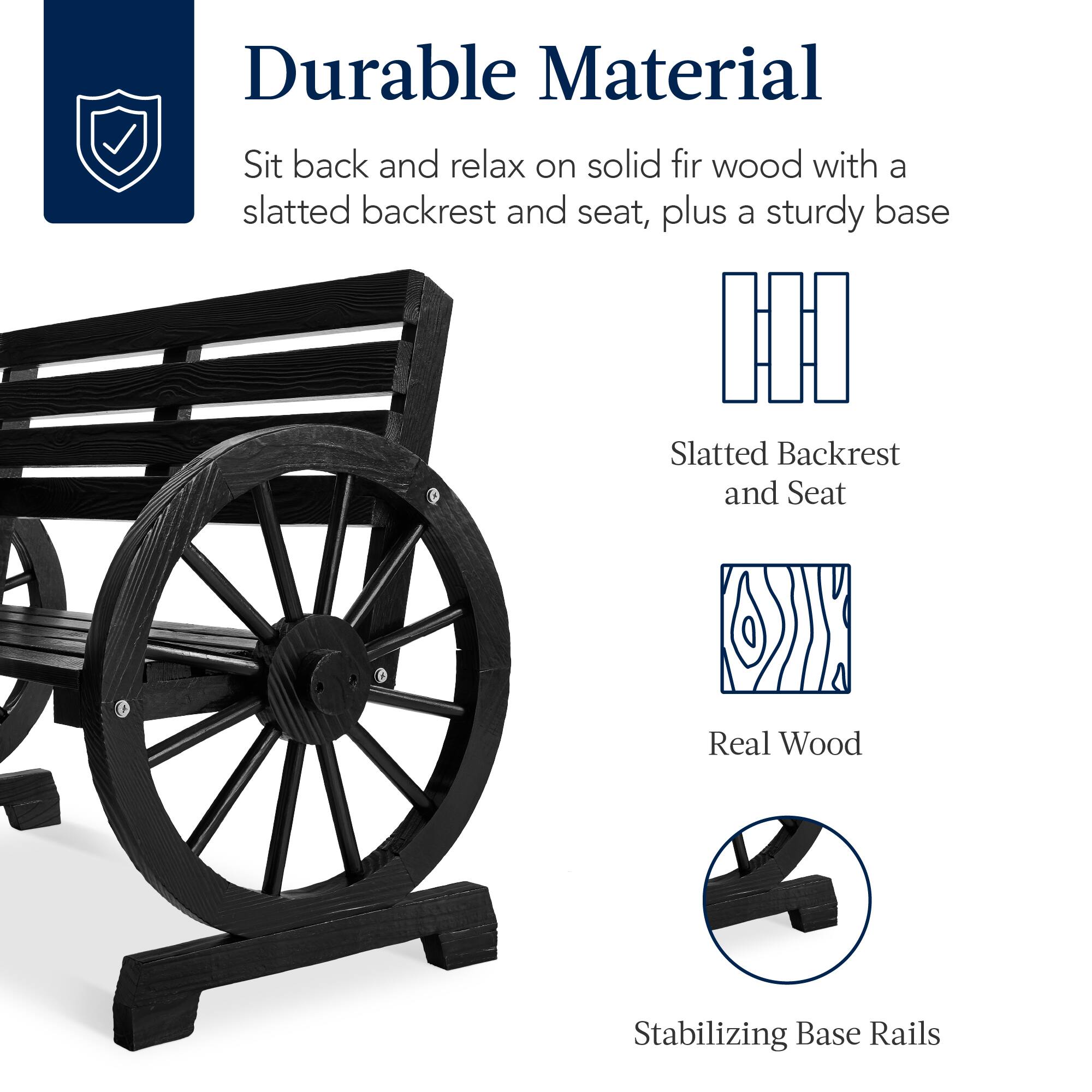 Durable Material

Sit back and relax on solid fir wood with a slatted backrest and seat, plus a sturdy base

- Slatted Backrest and Seat
- Real Wood
- Stabilizing Base Rails
