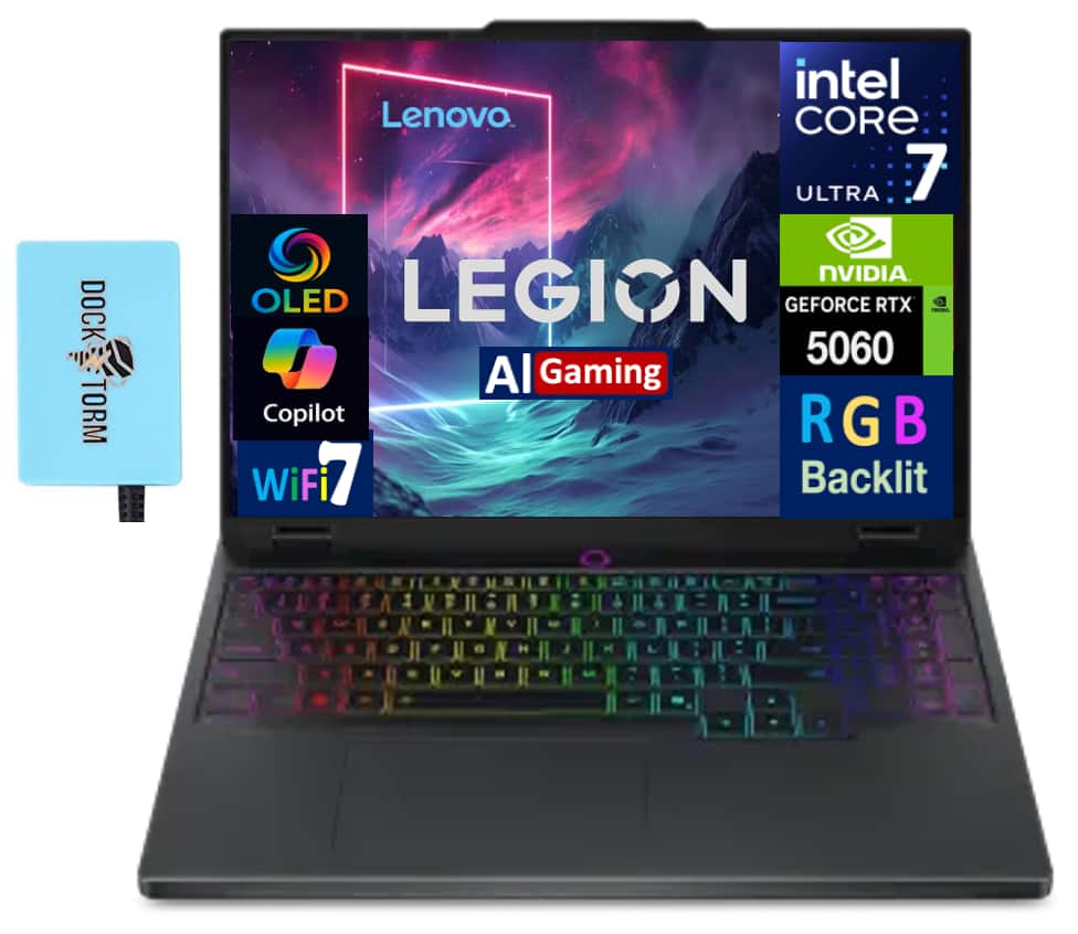 Lenovo - Legion 5i Laptop 15.1 WQXGA (Intel Core Ultra 7 255HX, 16GB DDR5, 512GB SSD, Win 11 Home) w/USB Hub - Eclipse Black