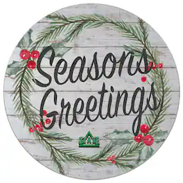 Jardine - Delta State Statesmen 20'' x 20'' Season's Greetings Circle - White
