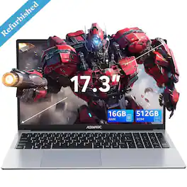 ACEMAGIC - Refurbished Excellent - AX17 - 17.3 inch Laptop - Intel Quad Core 12th Alder Lake N97(Up to 3.6GHz) - 16GB RAM 512GB ROM Business Notebook - Gray