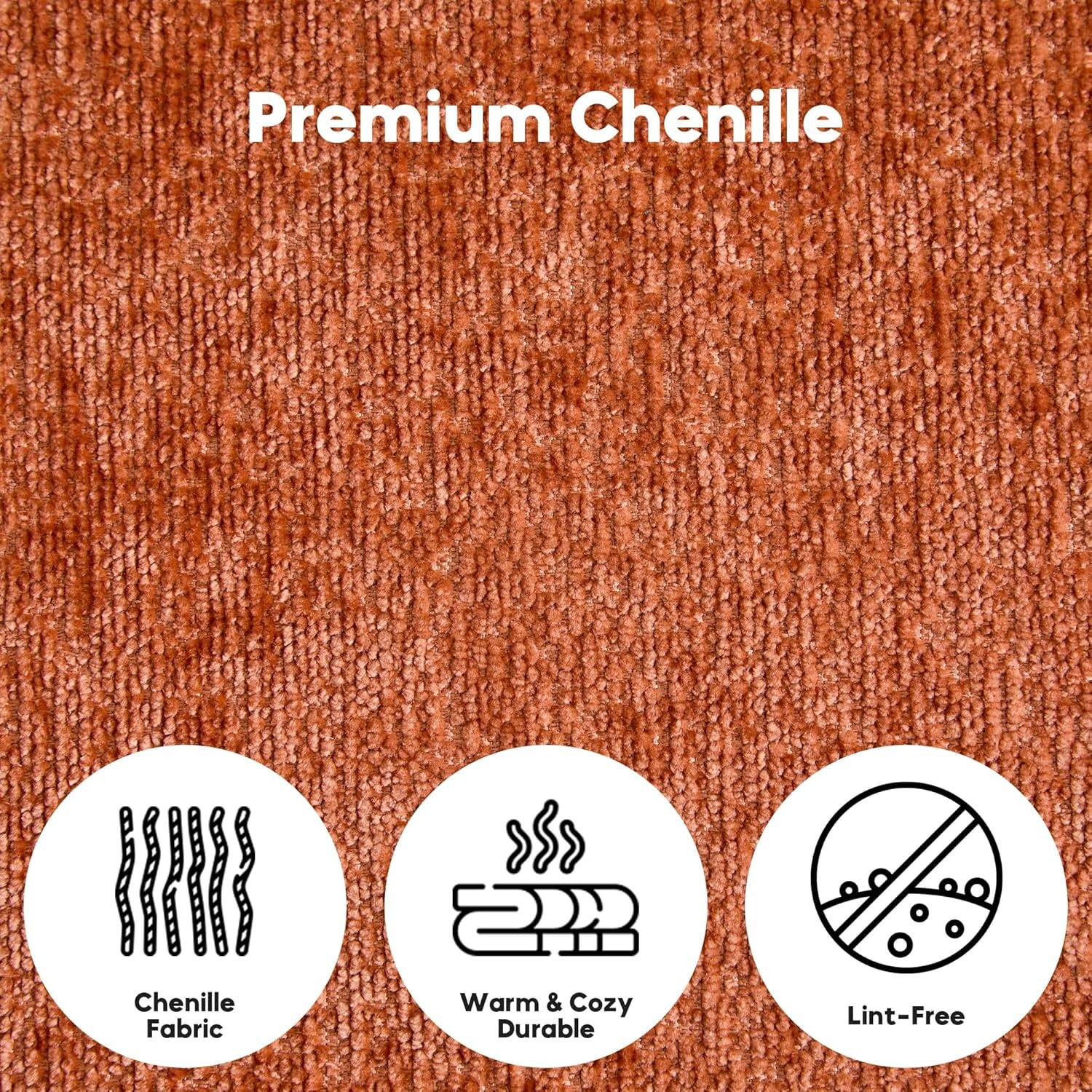 Premium Chenille
- Chenille Fabric
- Warm & Cozy Durable
- Lint-Free