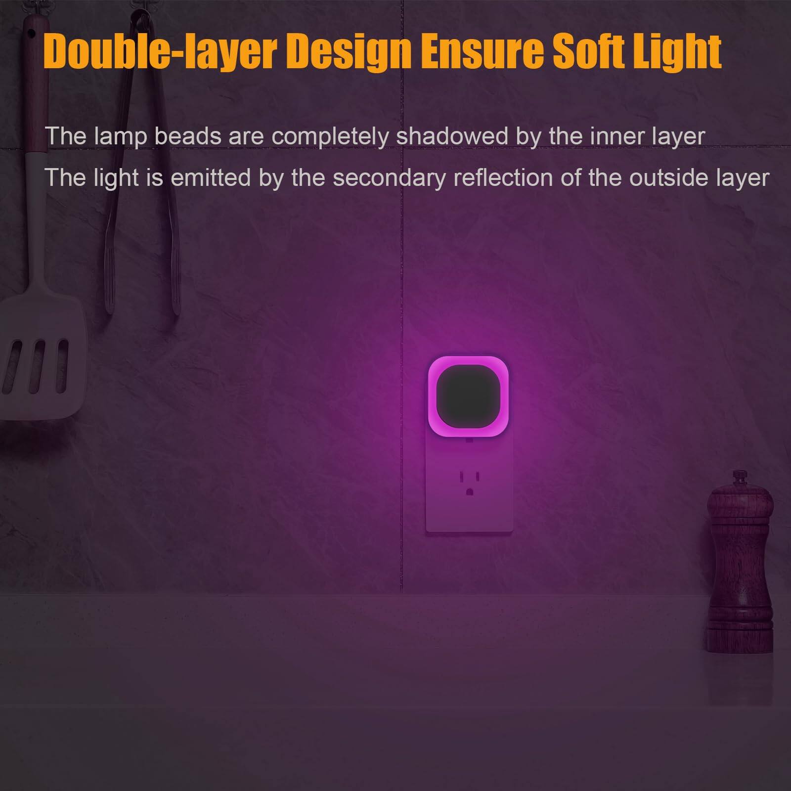 Double-layer Design Ensure Soft Light

The lamp beads are completely shadowed by the inner layer

The light is emitted by the secondary reflection of the outside layer