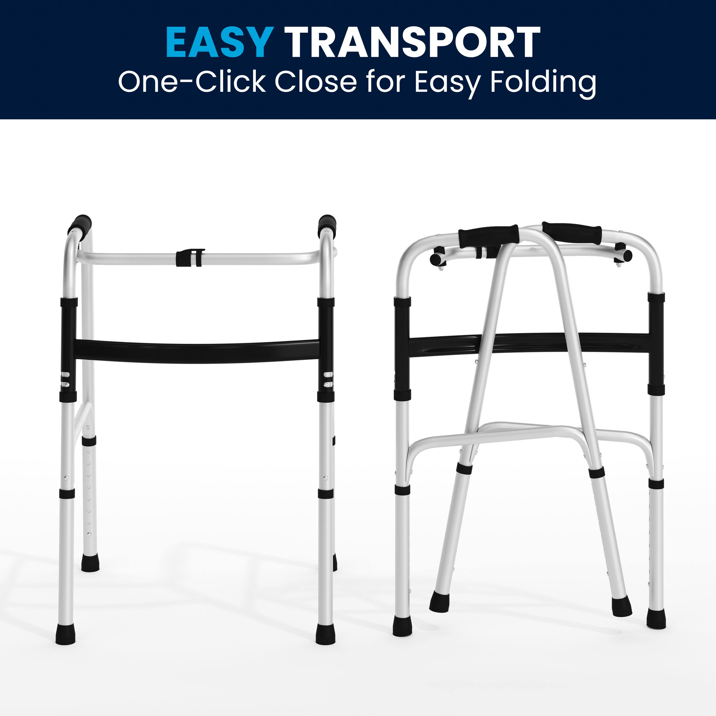 EASY TRANSPORT  
One-Click Close for Easy Folding