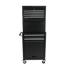 LOVMOR - Tool Cabinet on Wheels 6-Drawer Lockable Rolling Tool Chest with 4 Universal Wheels 2 in 1 Detachable Tool Box Storage O