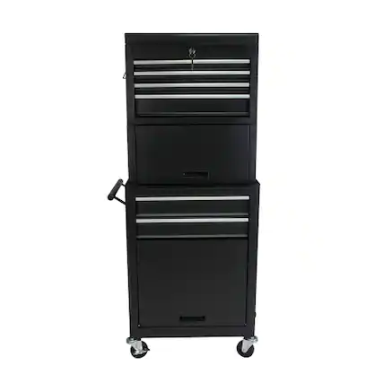 Front. LOVMOR - Tool Cabinet on Wheels 6-Drawer Lockable Rolling Tool Chest with 4 Universal Wheels 2 in 1 Detachable Tool Box Storage O.
