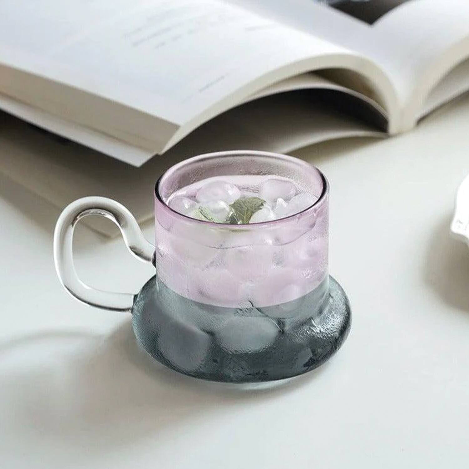 Alt View 1. Jay Import - Gray & Pink Borosilicate Pitcher Set 31.11 OZ. - Gray.