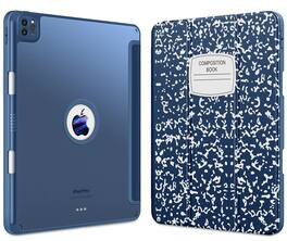 DTTO - Case for iPad Air 13" (M2/M3) and iPad Pro 12.9" (3rd/4th/5th/6th Gen) ,Smooth Matte Back,TPU Shockproof Frame - Blue Book