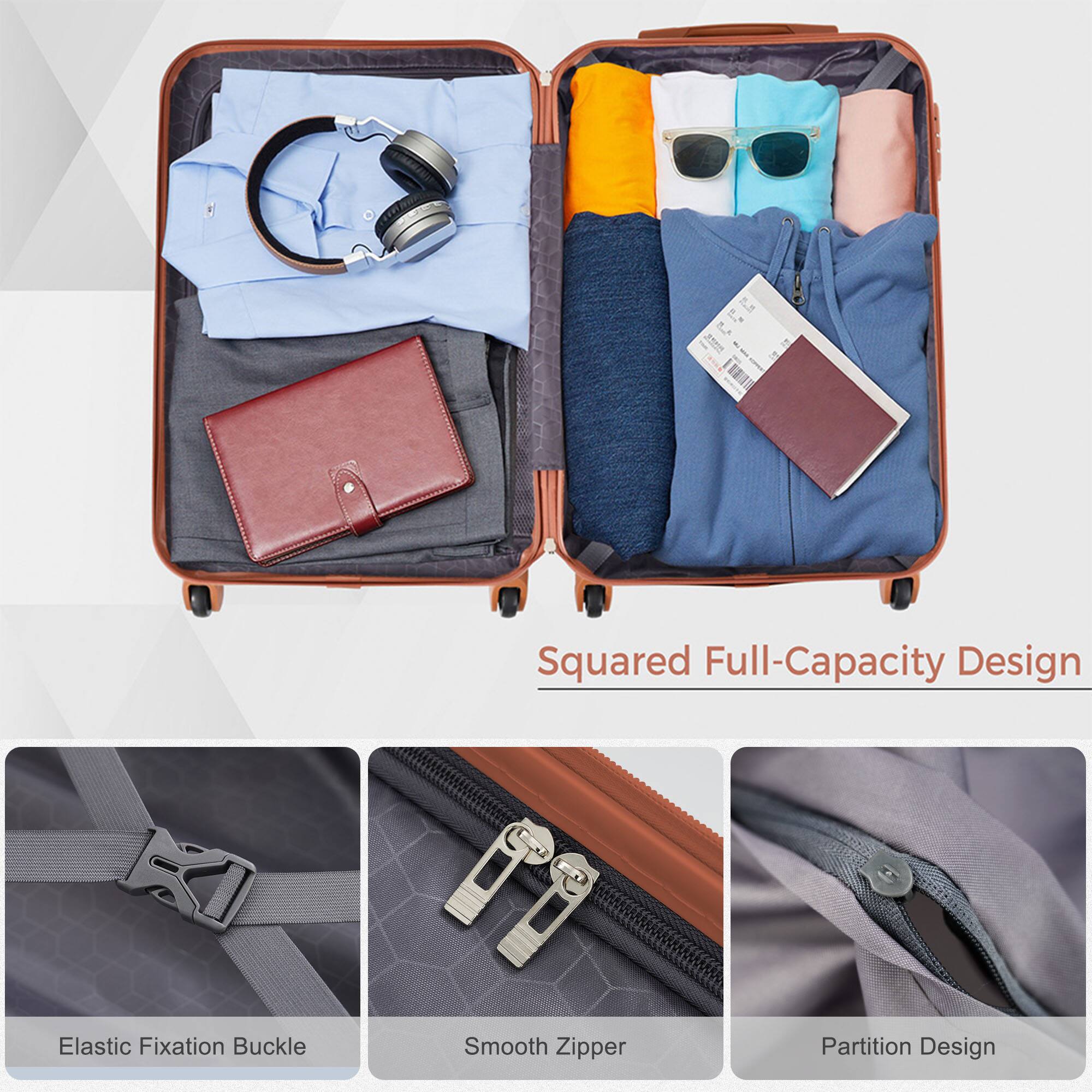 5. Squared Full-Capacity Design  
- Elastic Fixation Buckle  
- Smooth Zipper  
- Partition Design