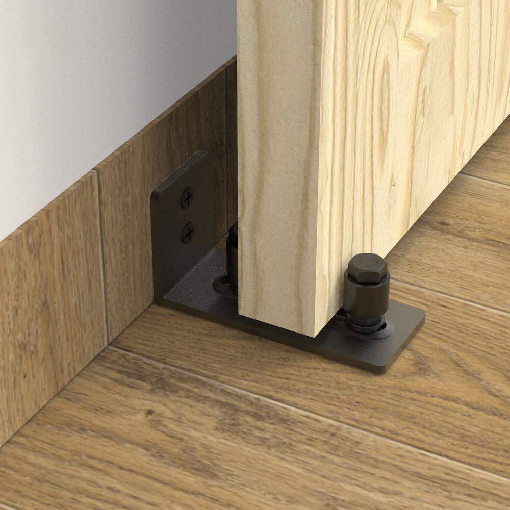 Alt View 6. Boyel Living - 4.86 Black Steel Adjustable Heavy-Duty Sliding Barn Door Floor Guide Hardware - Black.