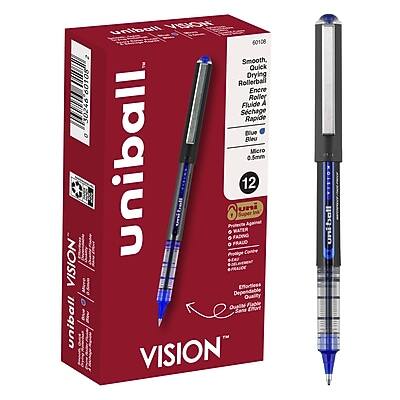 VISION uniball  
60108 30246  
uniball VISION 60108 Smooth, Quick Drying Rollerball Encre Rolley Fluido A Schago Rapide Bleu Micro 0.5mm uniball OFRALOE Protects DEAT Ovelle FRAUD FADO Dependable WATER Sans uni Effortless 12 Ouality Againal Flable tmort VISION