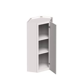 Boyel Living - 24-in W x 36-in H x 12-in D Slim Shaker RTA Kitchen Diagonal Corner Wall Cabinet with Soft-Close - Snow White