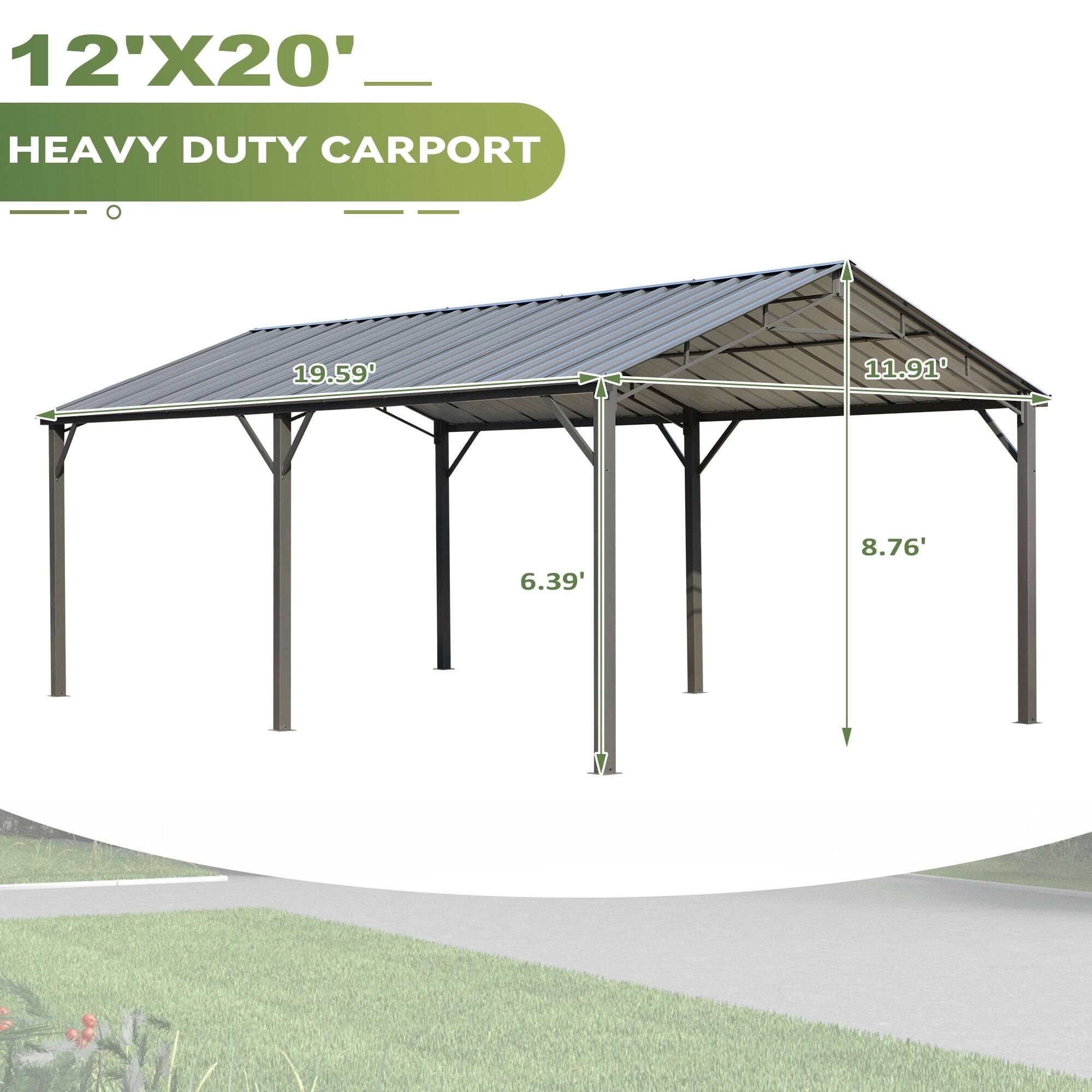 12'X20' HEAVY DUTY CARPORT  
19.59'  
11.91'  
6.39'  
8.76'