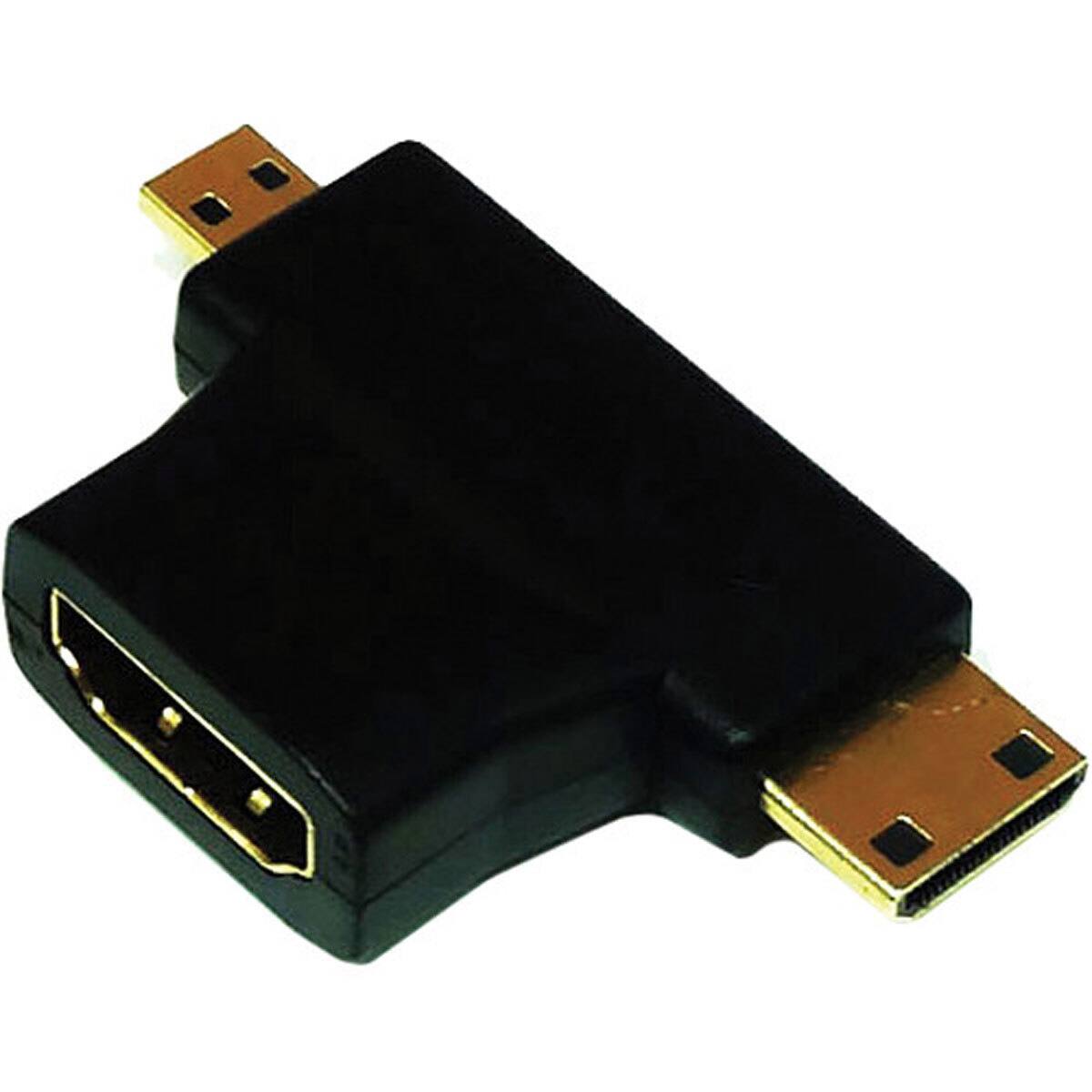 Alt View 2. Tera Grand - Tera Grand HDMI Female to Mini-HDMI Male  Micro-HDMI Male 2-in-1 T Adapter.