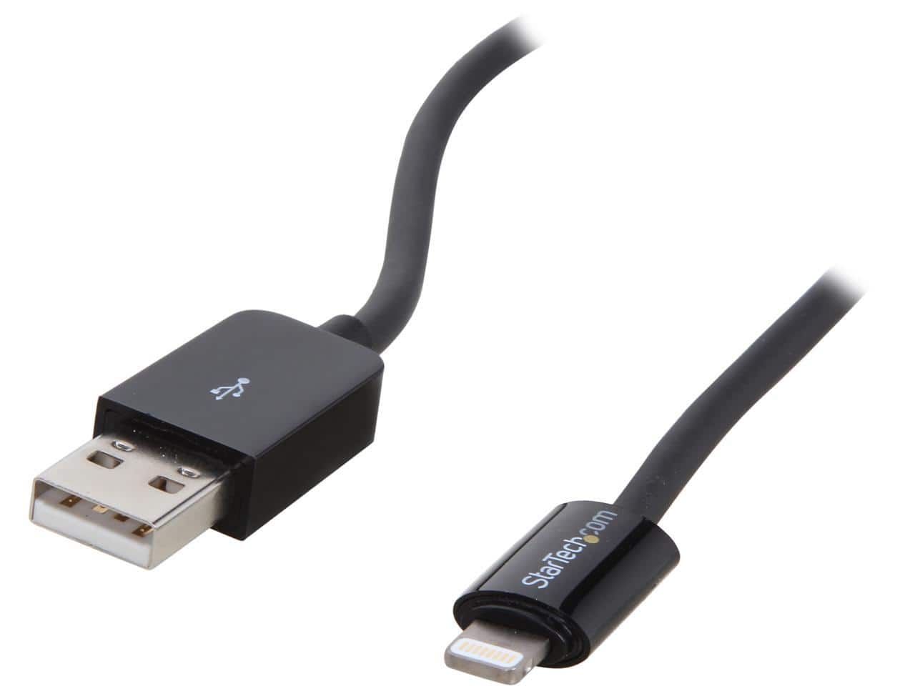 StarTech.com - StarTech USBLT2MB 2m Black Lightning to USB Cable for iPhone/iPod/iPad - Charge & Sync