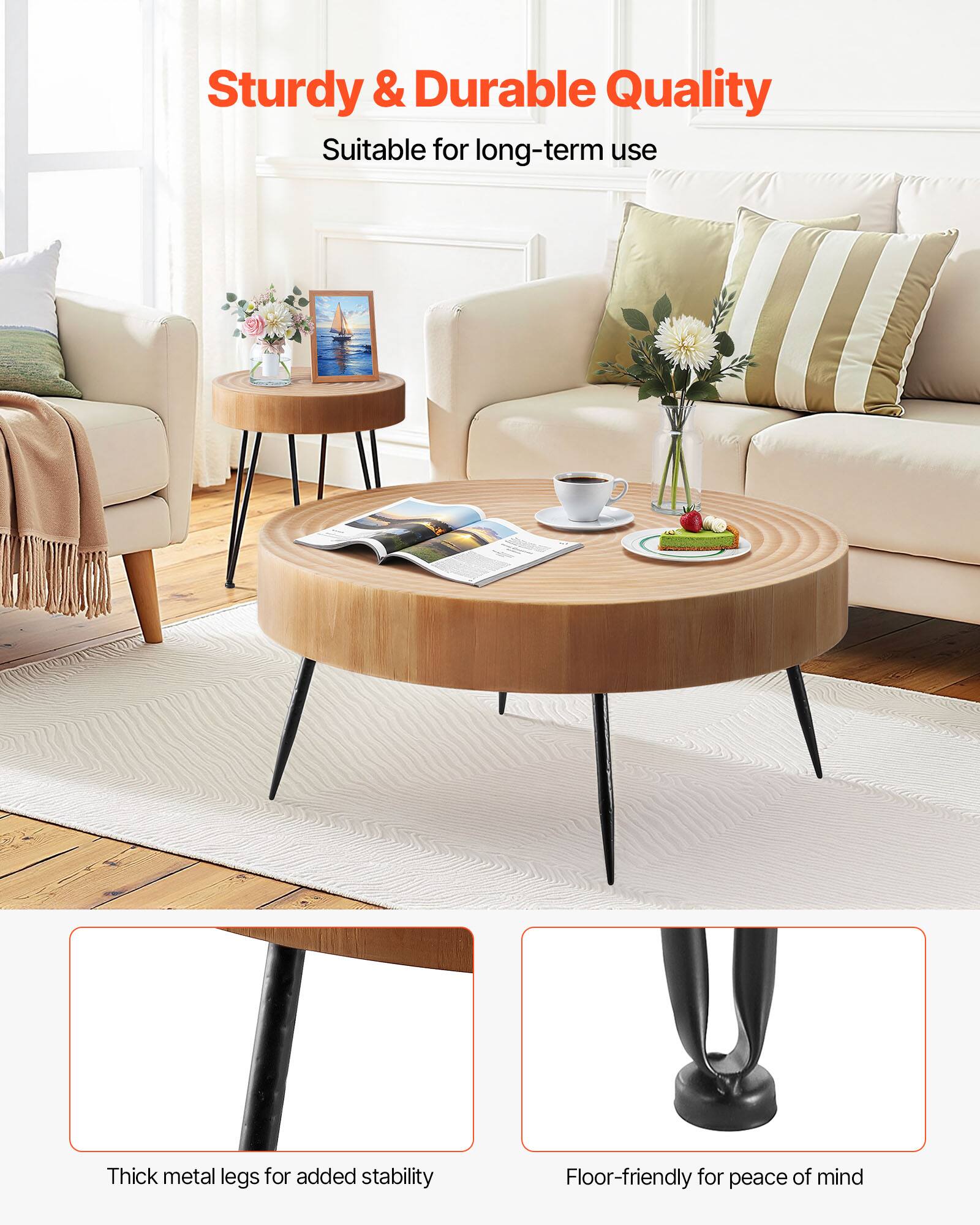 Sturdy & Durable Quality
Suitable for long-term use
Thick metal legs for added stability
Floor-friendly for peace of mind
