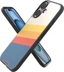 Smartish - iPhone 16 MagSafe Case - Gripmunk - Protective Slim Grip Magnetic Cover - Striped Up