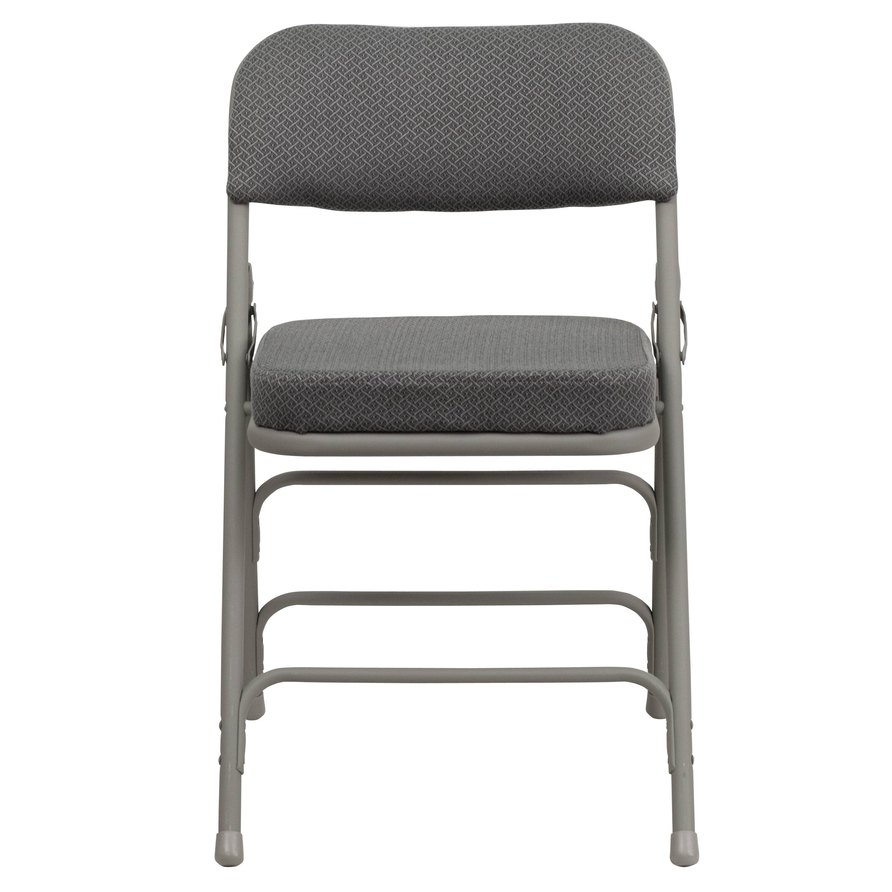 Alt View 7. Emma + Oliver - 4 Pack Home & Office 18.5"W Party Events Padded Metal Folding Chair - Gray Fabric/Gray Frame.