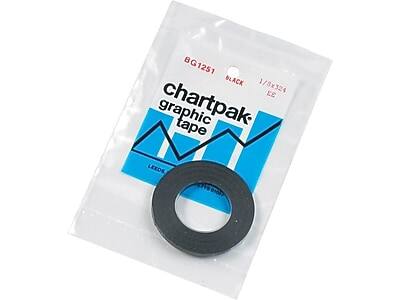 BG1251 BLACK 1/8x324 EE chartpak graphic tape