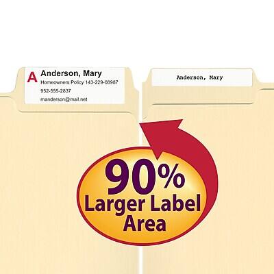 Anderson, Mary  
Homeowners Policy 143-229-08987  
952-555-2837  
manderson@mail.net  

90% Larger Label Area