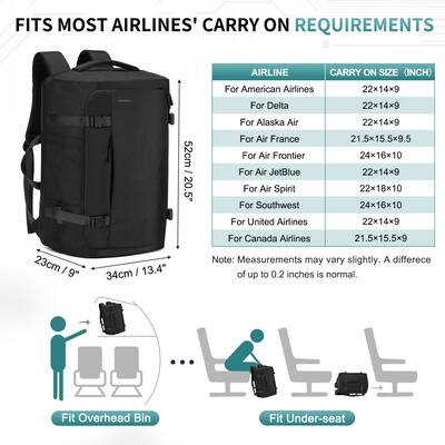 Unique Bargains 40L Travel Backpack, TSA Friendly Flight Approved Carry on, Fits 17.3" Laptop, USB A&C Ports, Weekender Black s26030600ux1615 - Best Buy Unique Bargains 40L Travel Backpack, TSA Friendly Flight Approved Carry on, Fits 17.3" Laptop, USB A&C Ports, Weekender Black s26030600ux1615 - Best Buy