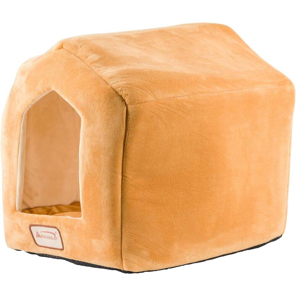 Angle. Armarkat - Cat Bed Earth Brown and Beige - Brown.