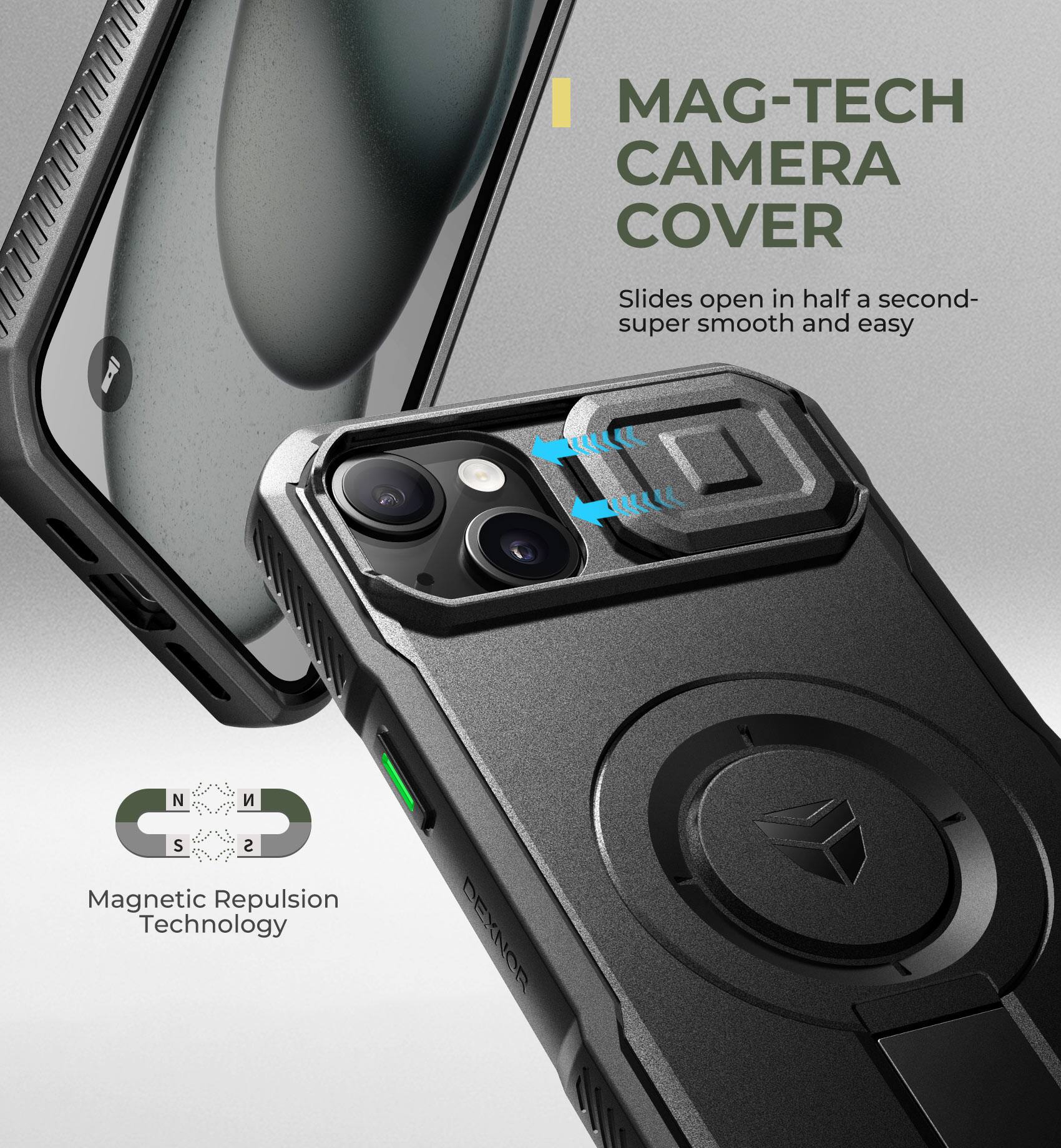 MAG-TECH CAMERA COVER

Slides open in half a second- super smooth and easy

Magnetic Repulsion Technology