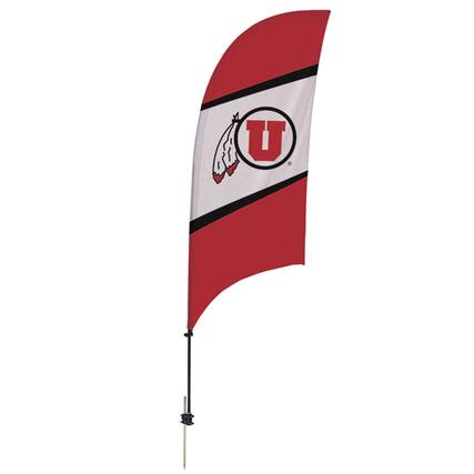 Front. Victory Corps - Utah Utes 7.5' Razor Feather Stake Flag - Multicolor.