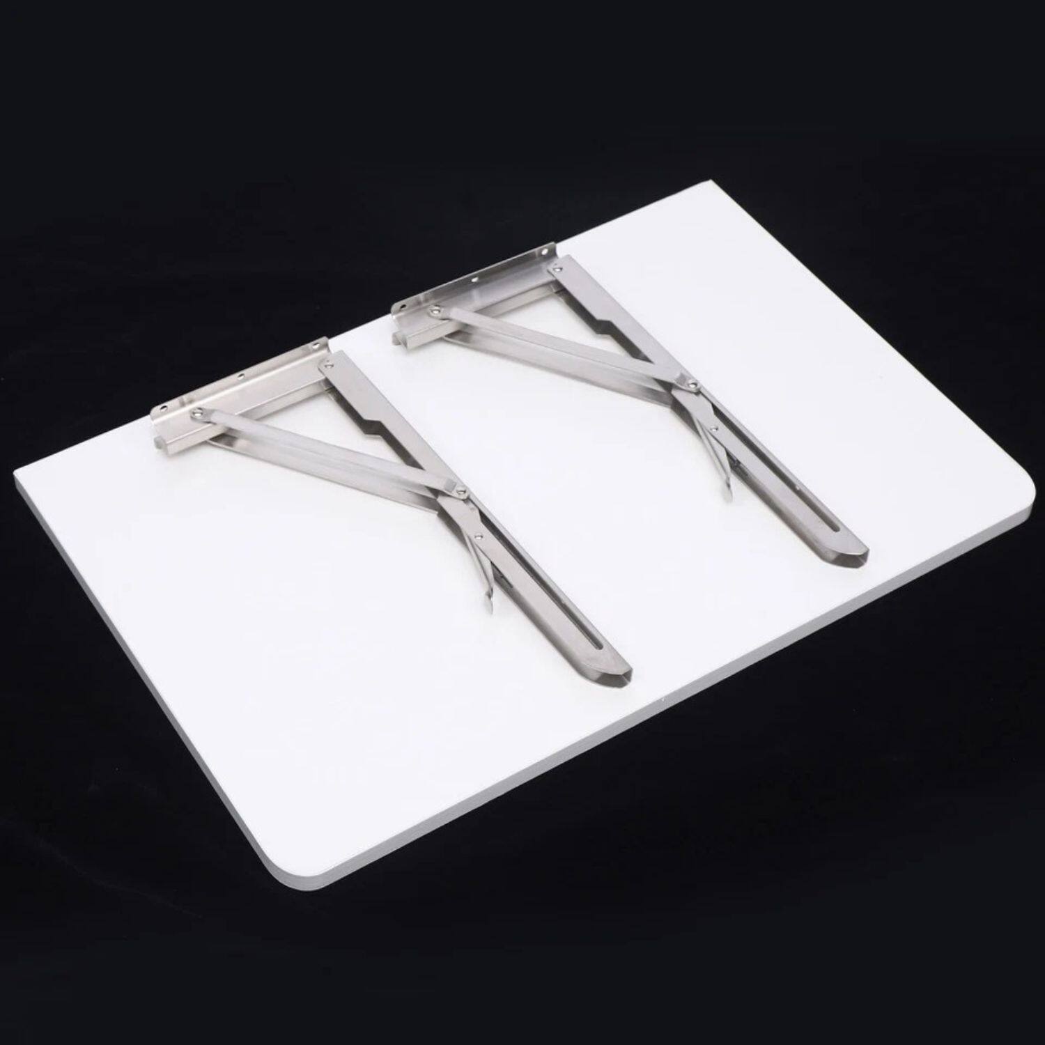 Angle. Stock Preferred - Wall Mounted Folding Laptop Desk - White.