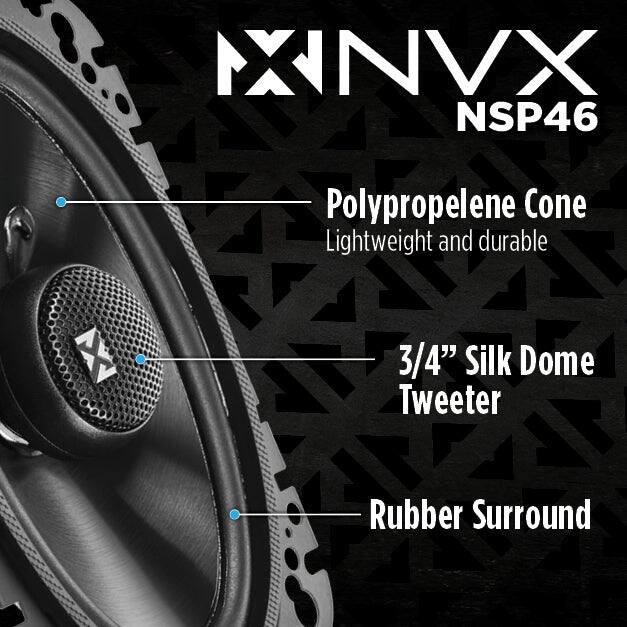XNVX NSP46 Polypropylene Cone Lightweight and durable 3/4" Silk Dome Tweeter Rubber Surround