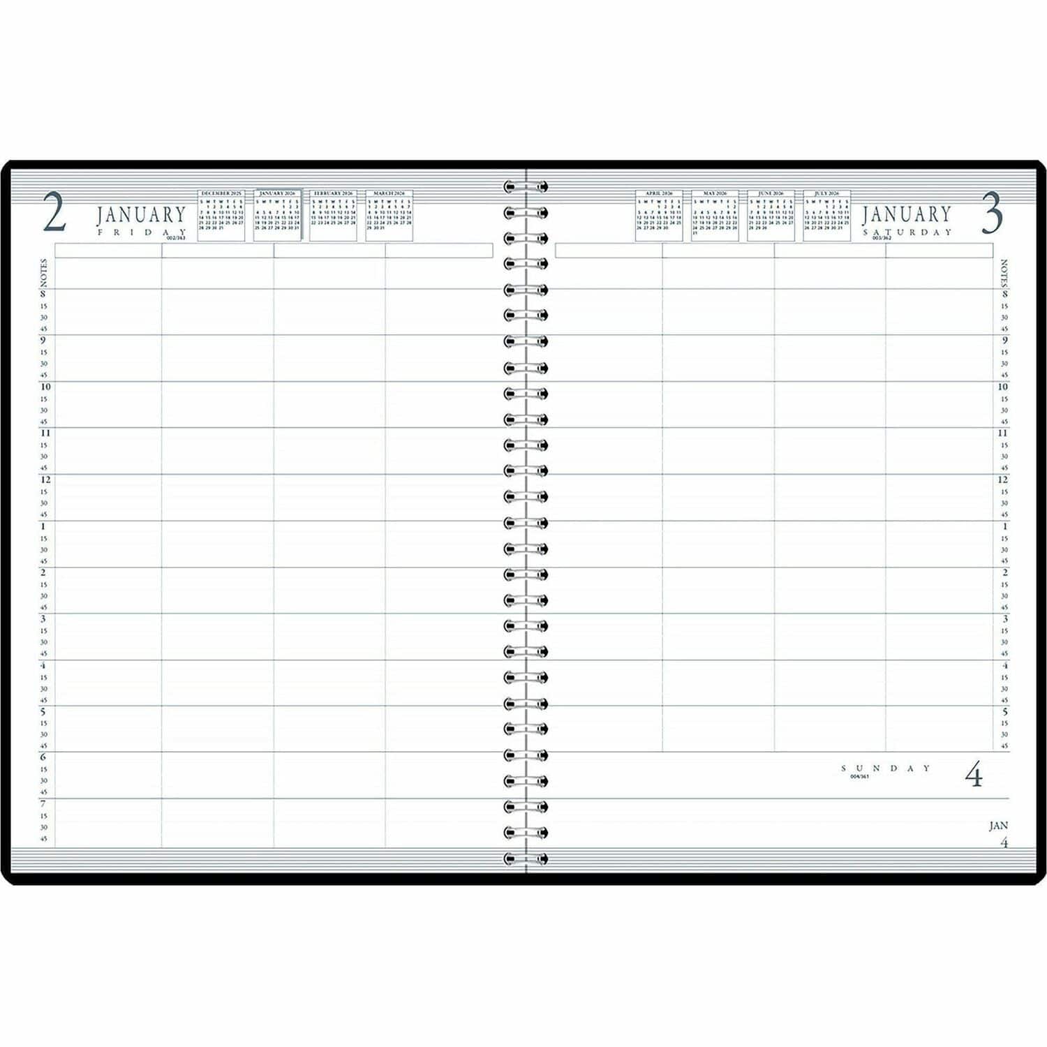 House of Doolittle - 4-Person Embossed Cover Daily Appointment Book, Daily, 8 x 11