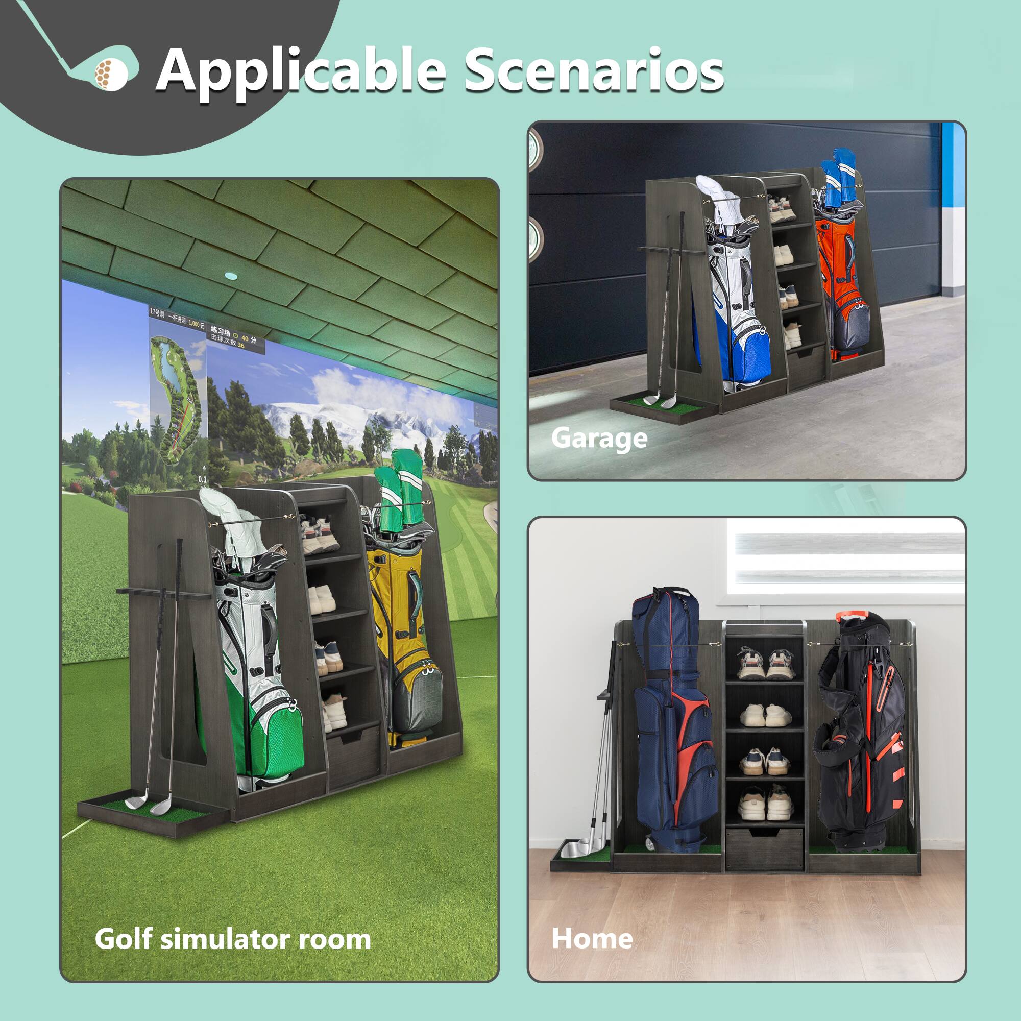 Applicable Scenarios

- Golf simulator room
- Garage
- Home